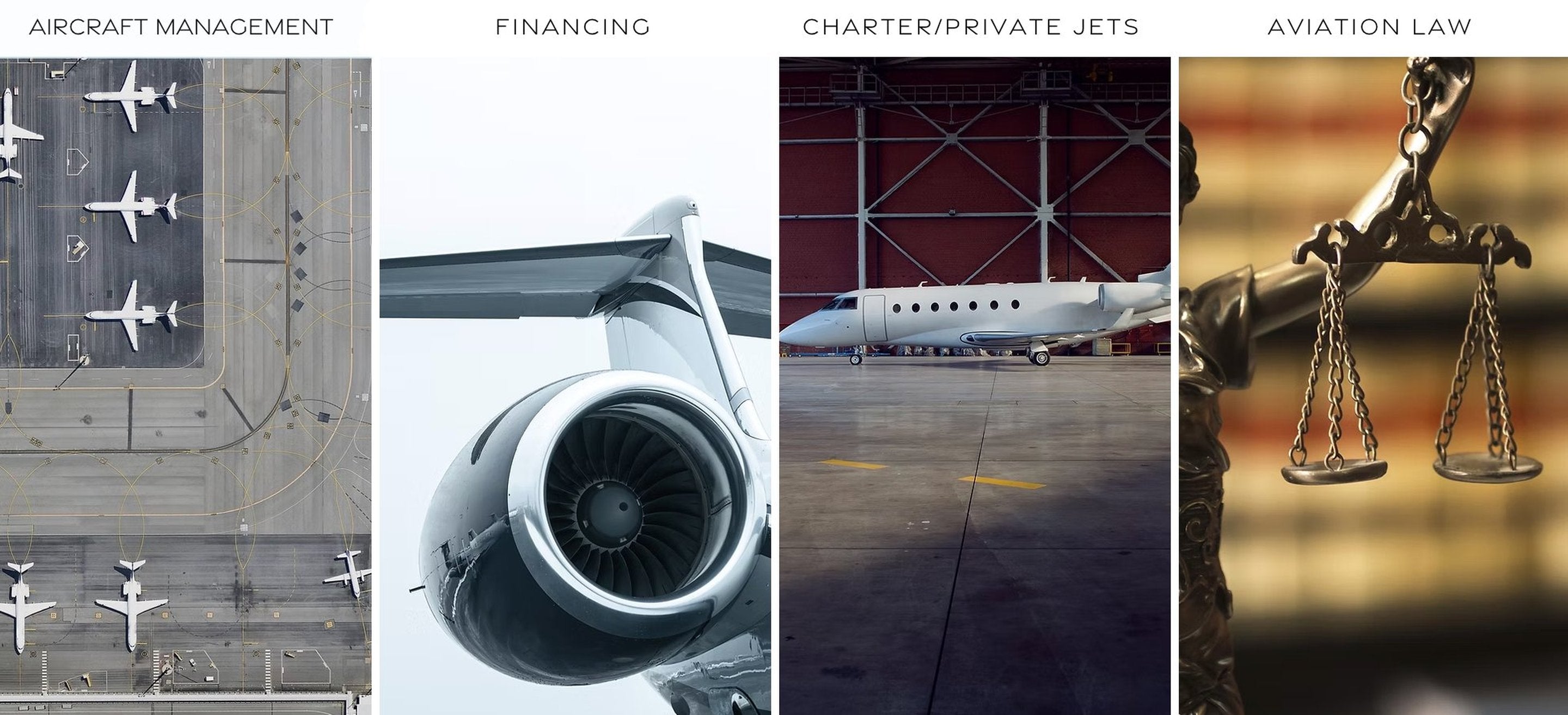 Collage of images related to aviation, including aircraft parts and legal scales.